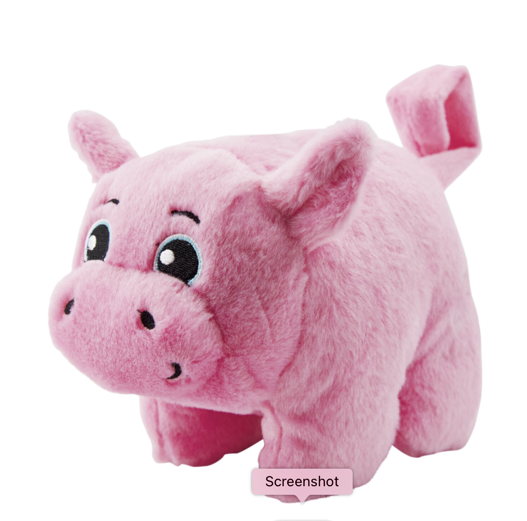 Outward Hound Tail Poppers Plush Pig